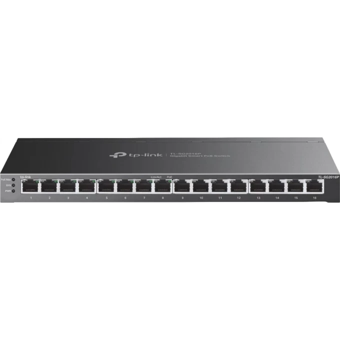 Коммутатор 16-портовый гигабитный TP-LINK JETSTREAM SMART с 8 портами PoE+ TL-SG2016P Коммутатор 16-портовый гигабитный TP-LINK JETSTREAM SMART с 8 портами PoE+ TL-SG2016P